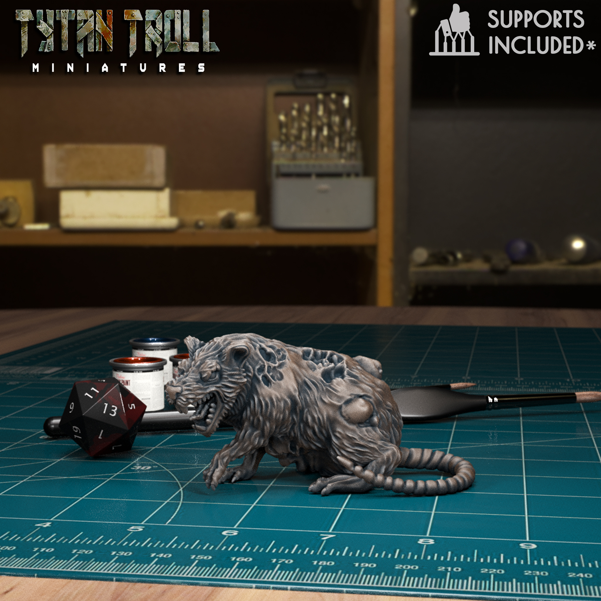 Plagued Giant Rat 03 [Pre-Supported]